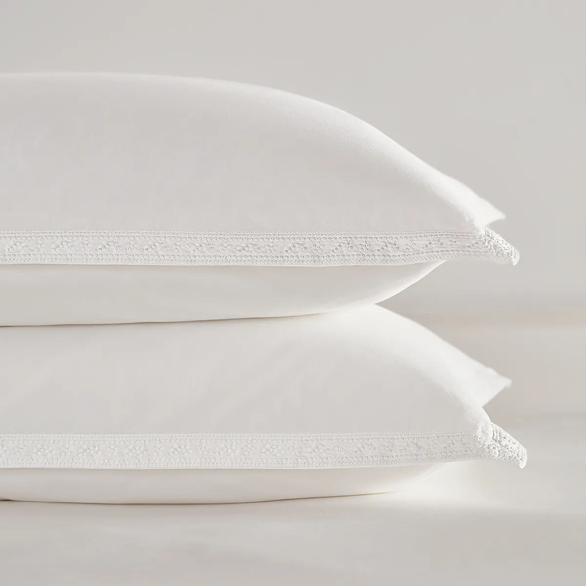 Camille Oxford Pillowcase Single - White, Cotton Percale product