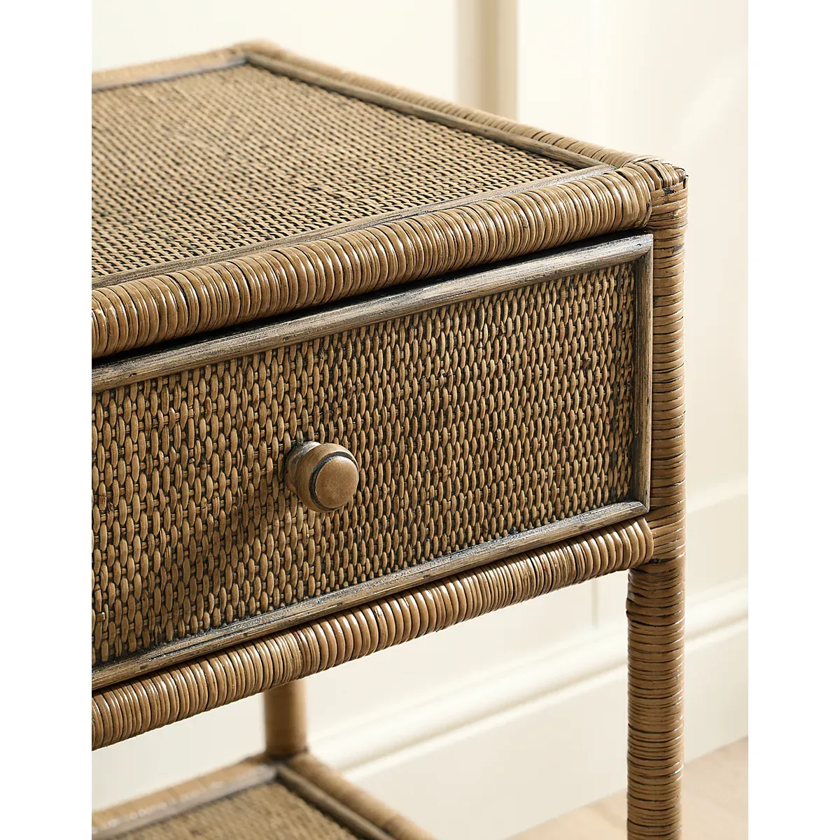 Cartmel Bedside Table with Drawer - Natural, Rattan alternate view