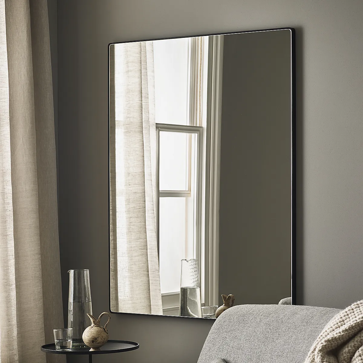 Chiltern Fine Metal Rectangular Mirror - Black, Steel product