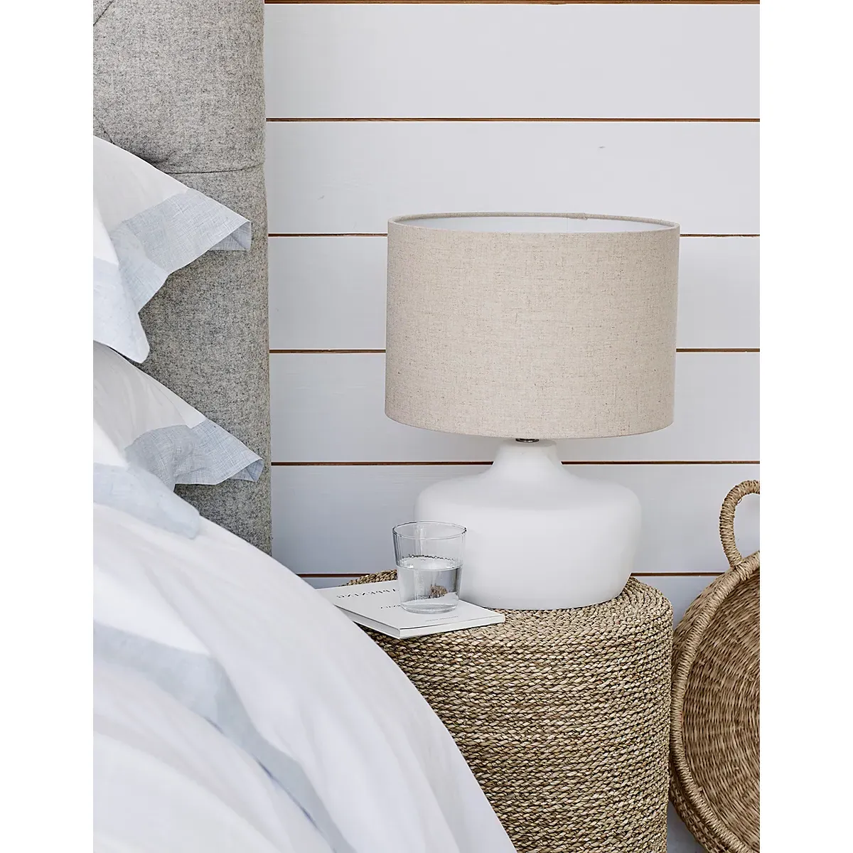 Clayton Table Lamp - White, Concrete alternate view