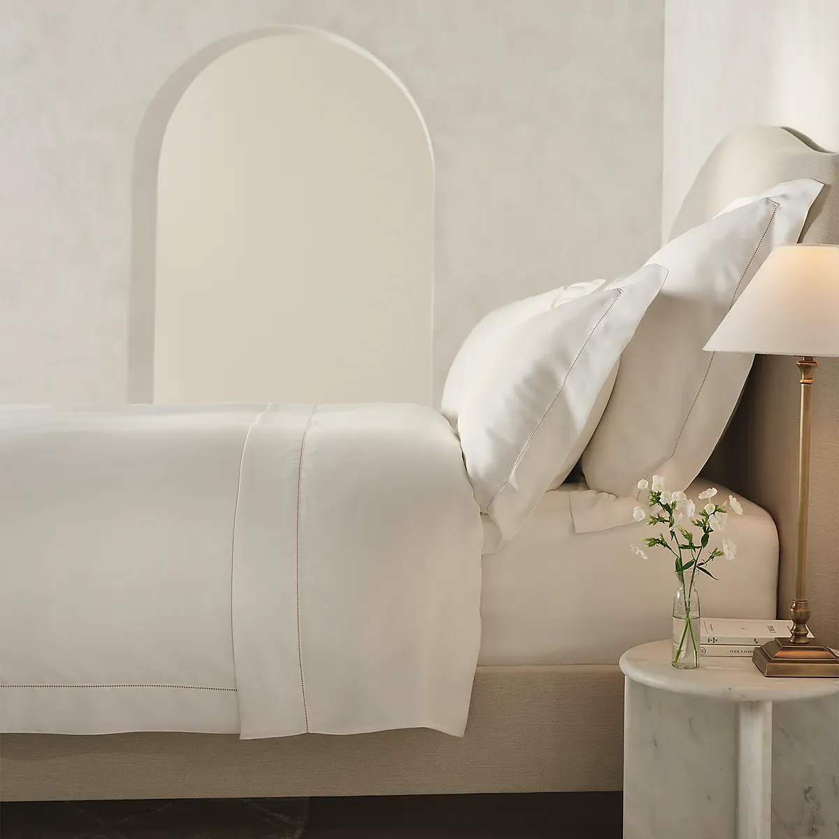 Connaught Flat Sheet - Chalk/Blush product