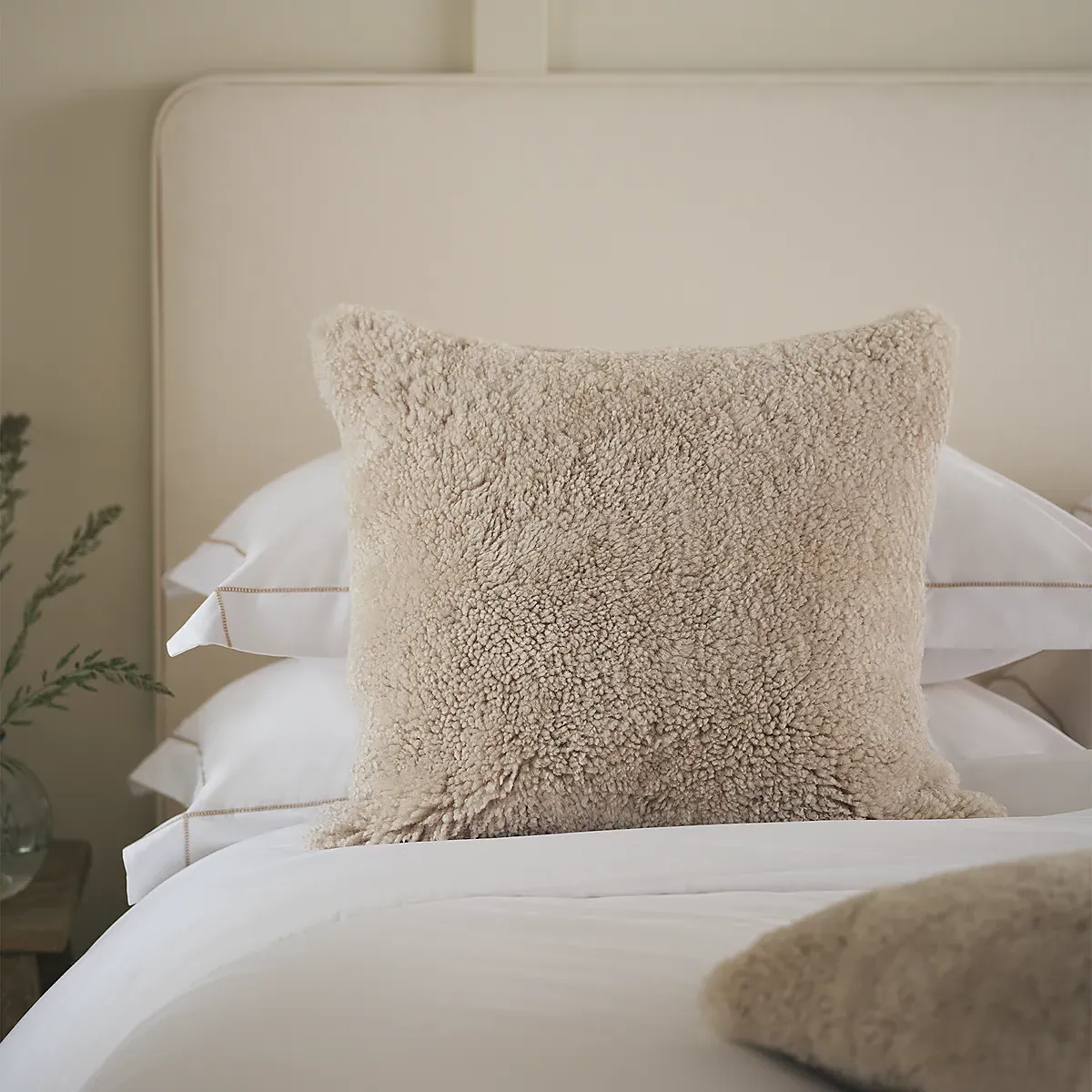 Curly Sheepskin Cushion - Oatmeal product