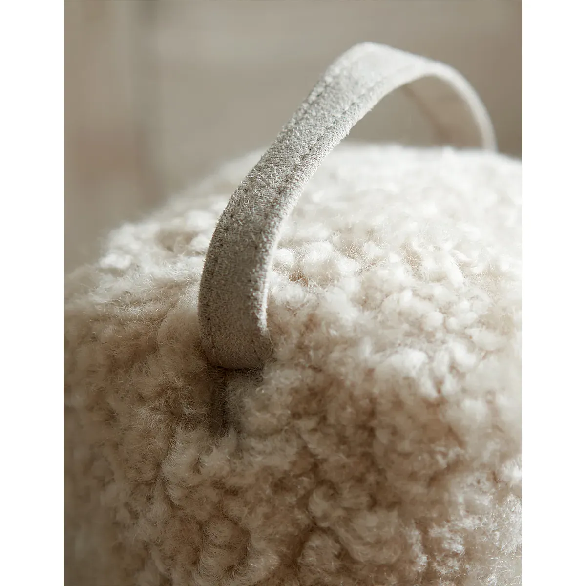 Curly Sheepskin Doorstop - Oatmeal alternate view