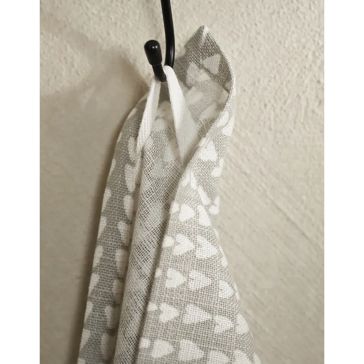 Ditsy Heart Tea Towels Set of 2 - White/Grey, Cotton alternate view