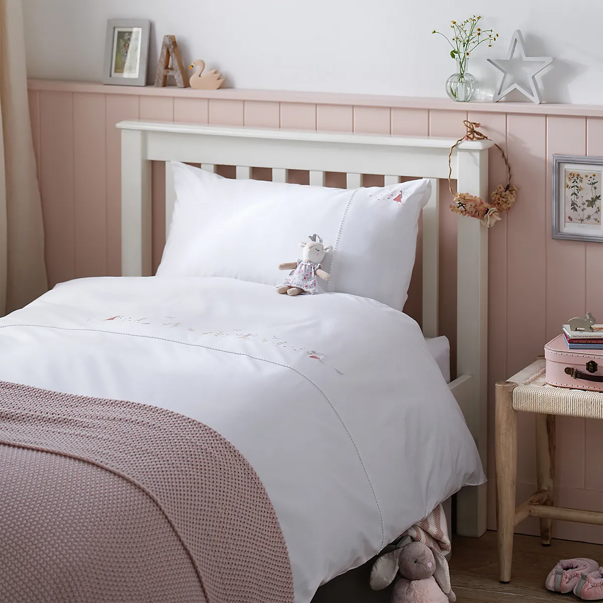 Enchanted Garden Fairy Bed Linen Set - White/Pink, Cotton product