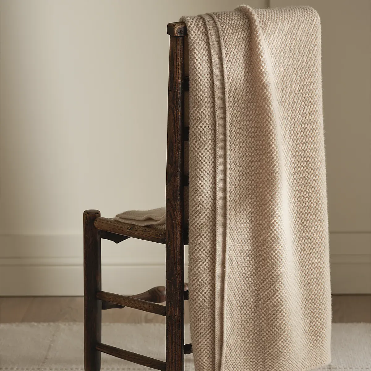 Fairlie Throw - Natural, Wool Cashmere Blend product