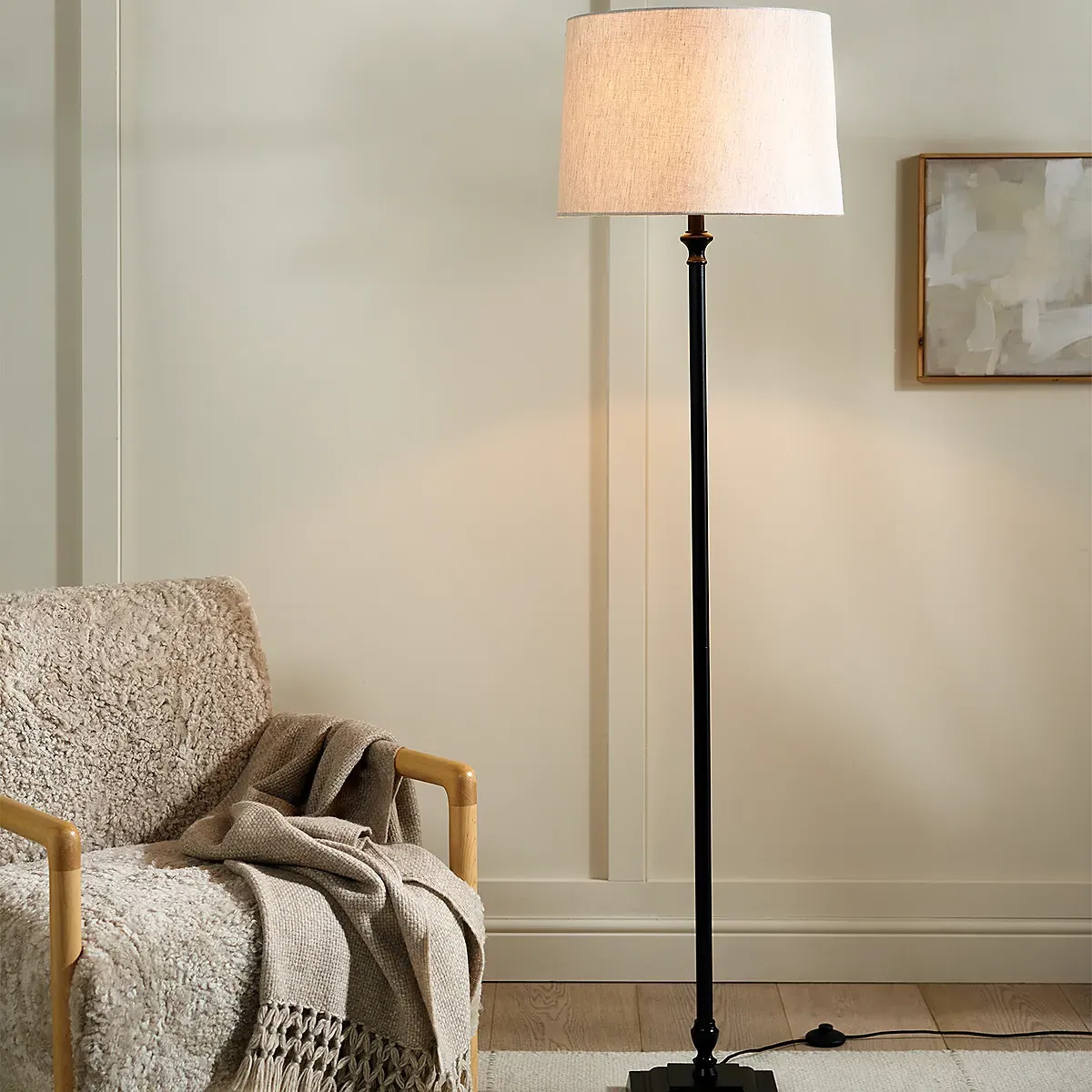 Harris Floor Lamp - Natural, Black product