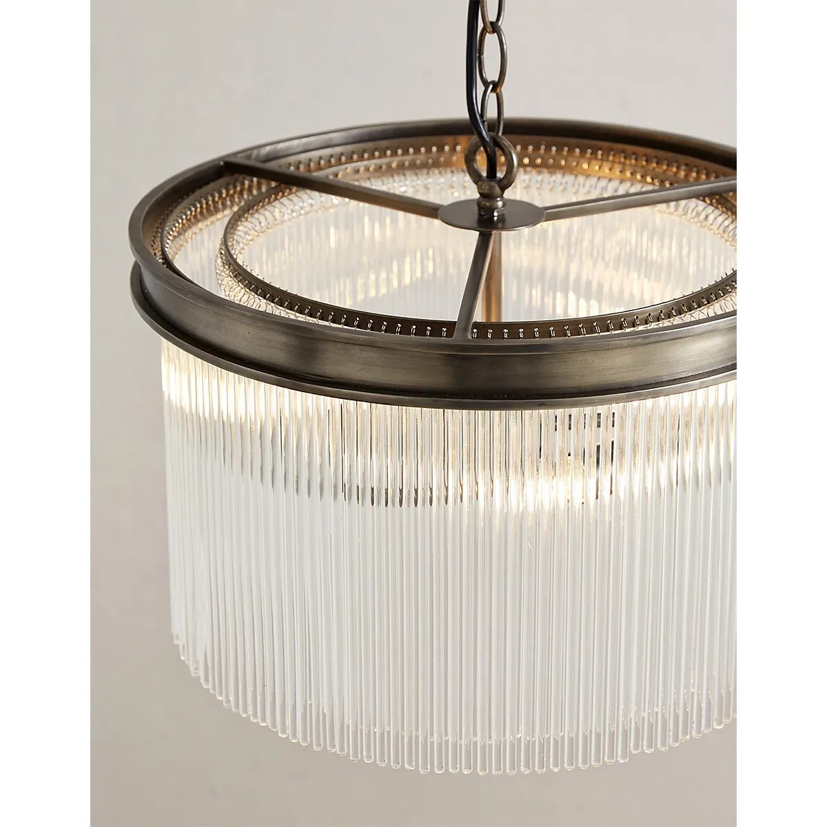 Helston Small Chandelier Ceiling Light - Antique Brass alternate view