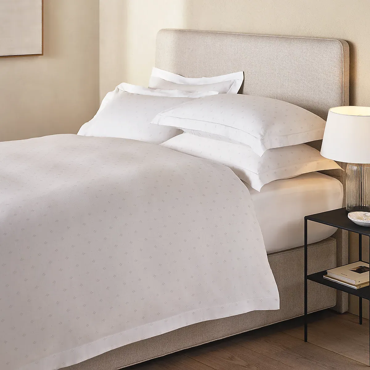 Innes Duvet Cover - White/Soft Grey, Cotton-Linen product