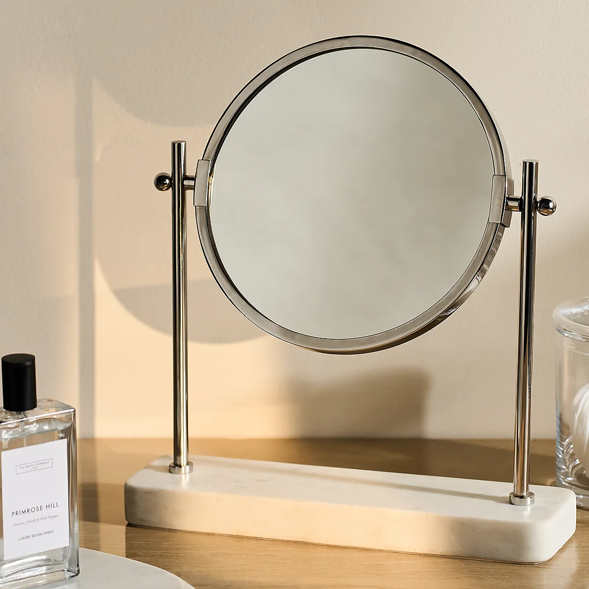 Larton Double Sided Vanity Mirror - White, Marble product