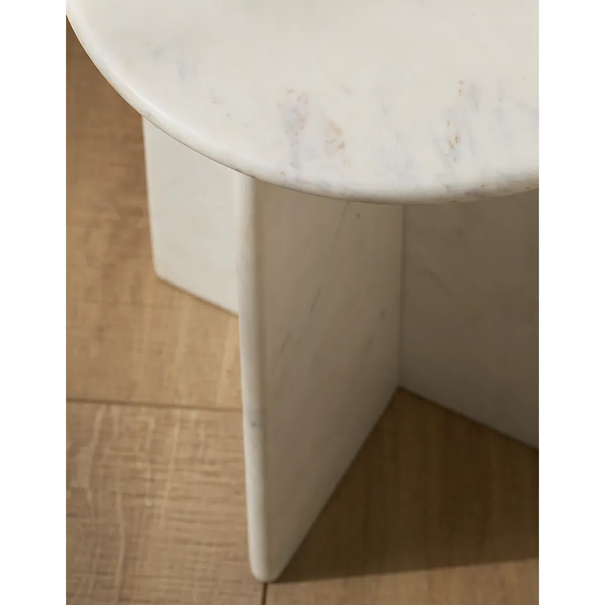 Larton Marble Side Table - White alternate view