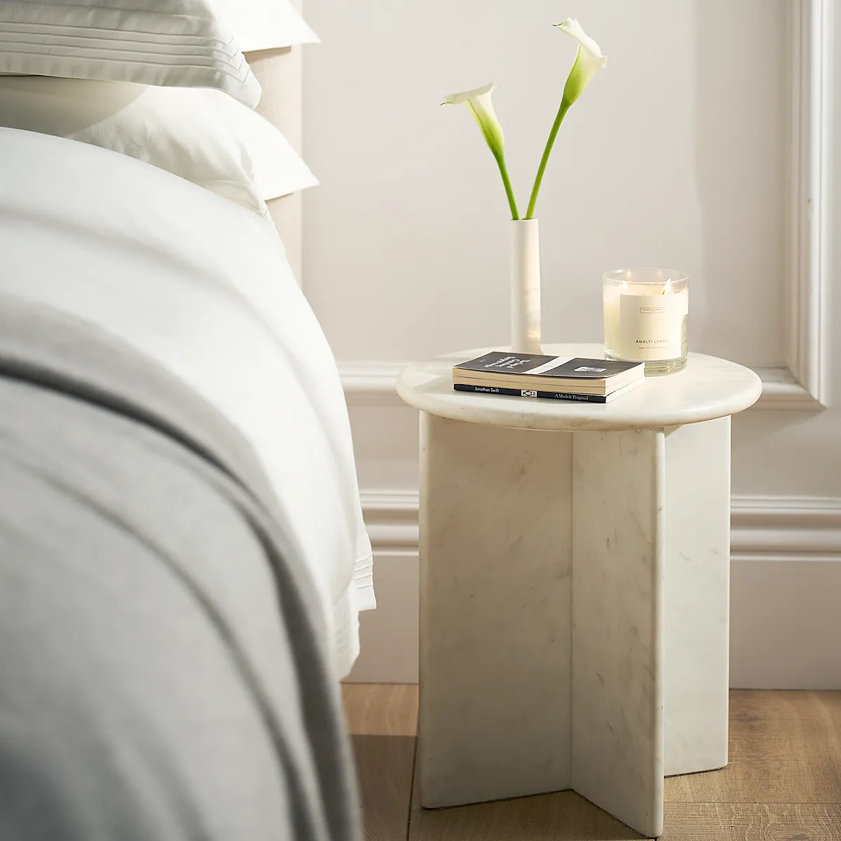 Larton Marble Side Table - White product