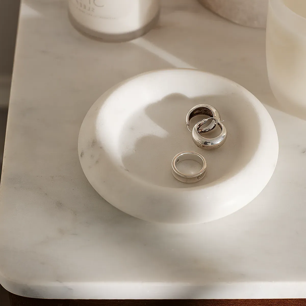Larton Marble Trinket Dish - White product