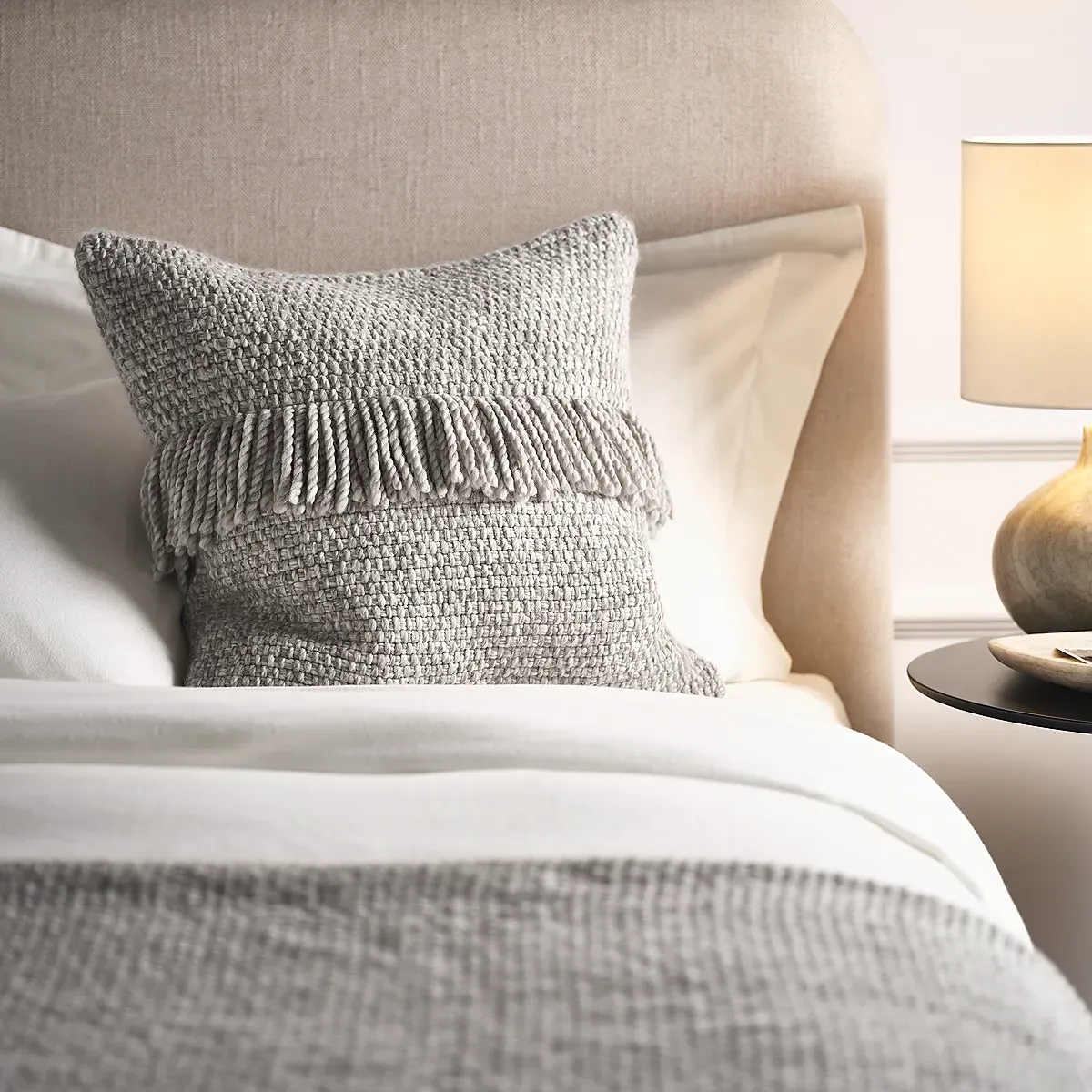 Lowell Cushion - Grey, Merino Wool product