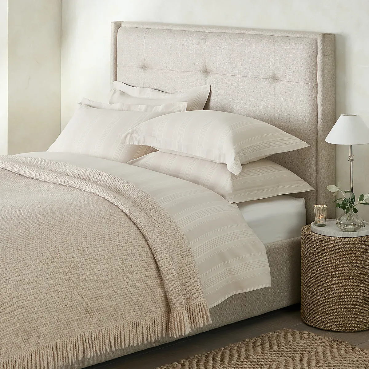 Lowell Throw - Oatmeal, Merino Wool product