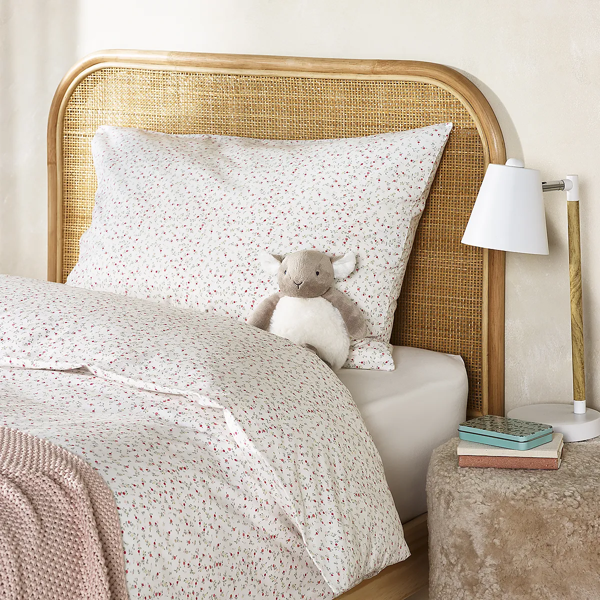 Maisy Cot Bed Linen Set - White/Pink, Cotton product
