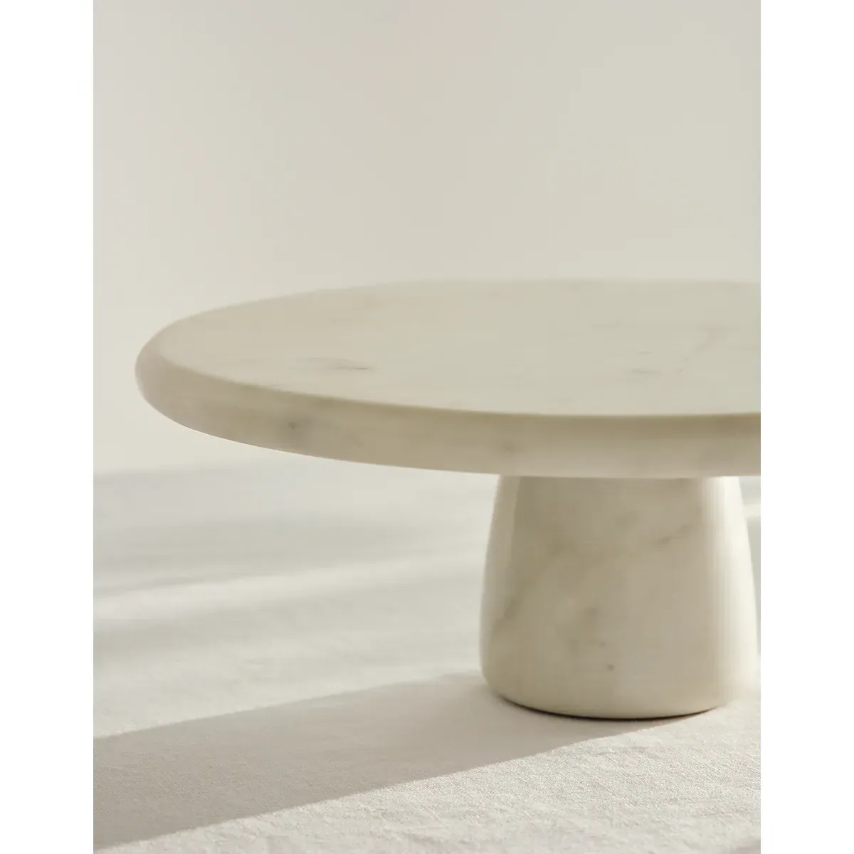 Marble Footed Plate - White, Marble alternate view