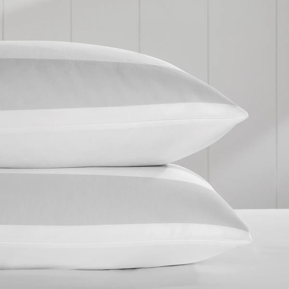 Maris Stripe Pillowcase Single - White/Grey, Cotton Sateen product