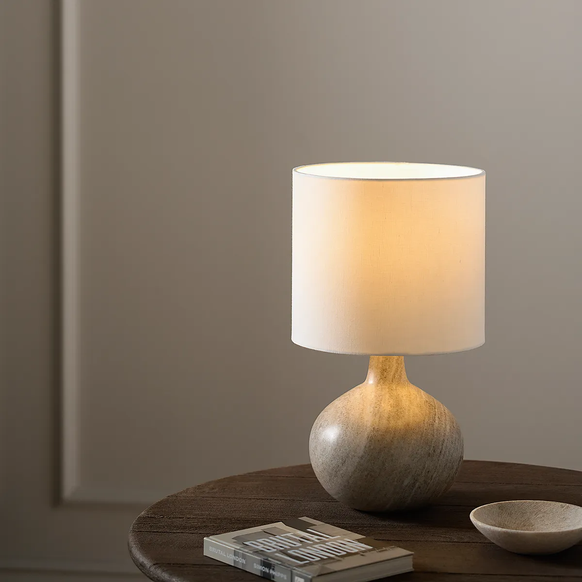 Marlow Round Table Lamp - Natural Stone, Marble product