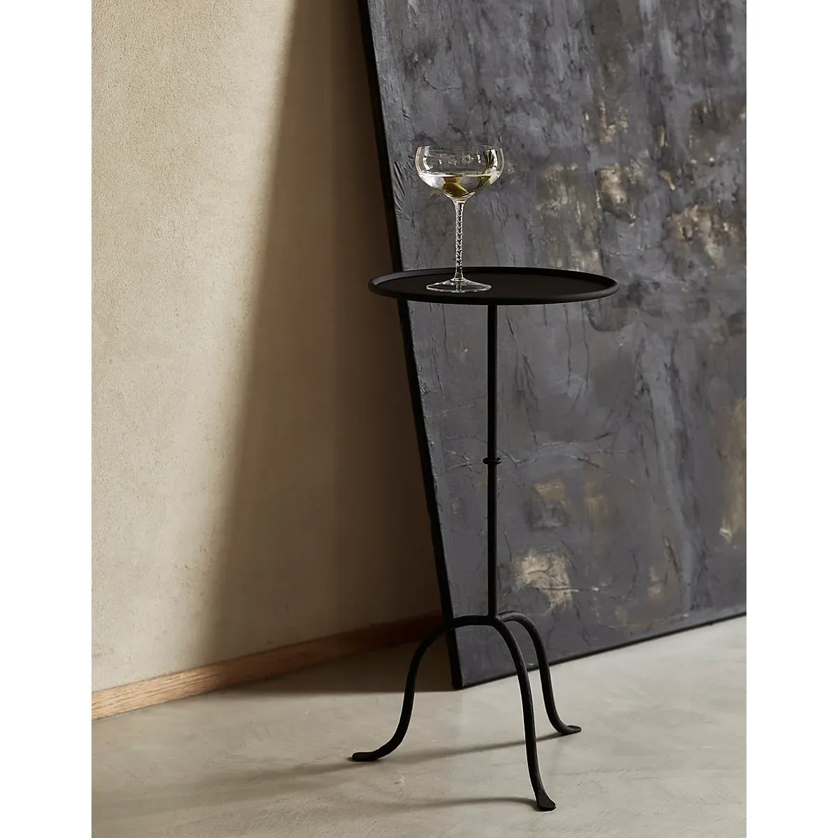 Marton Round Side Table - Black, Iron alternate view