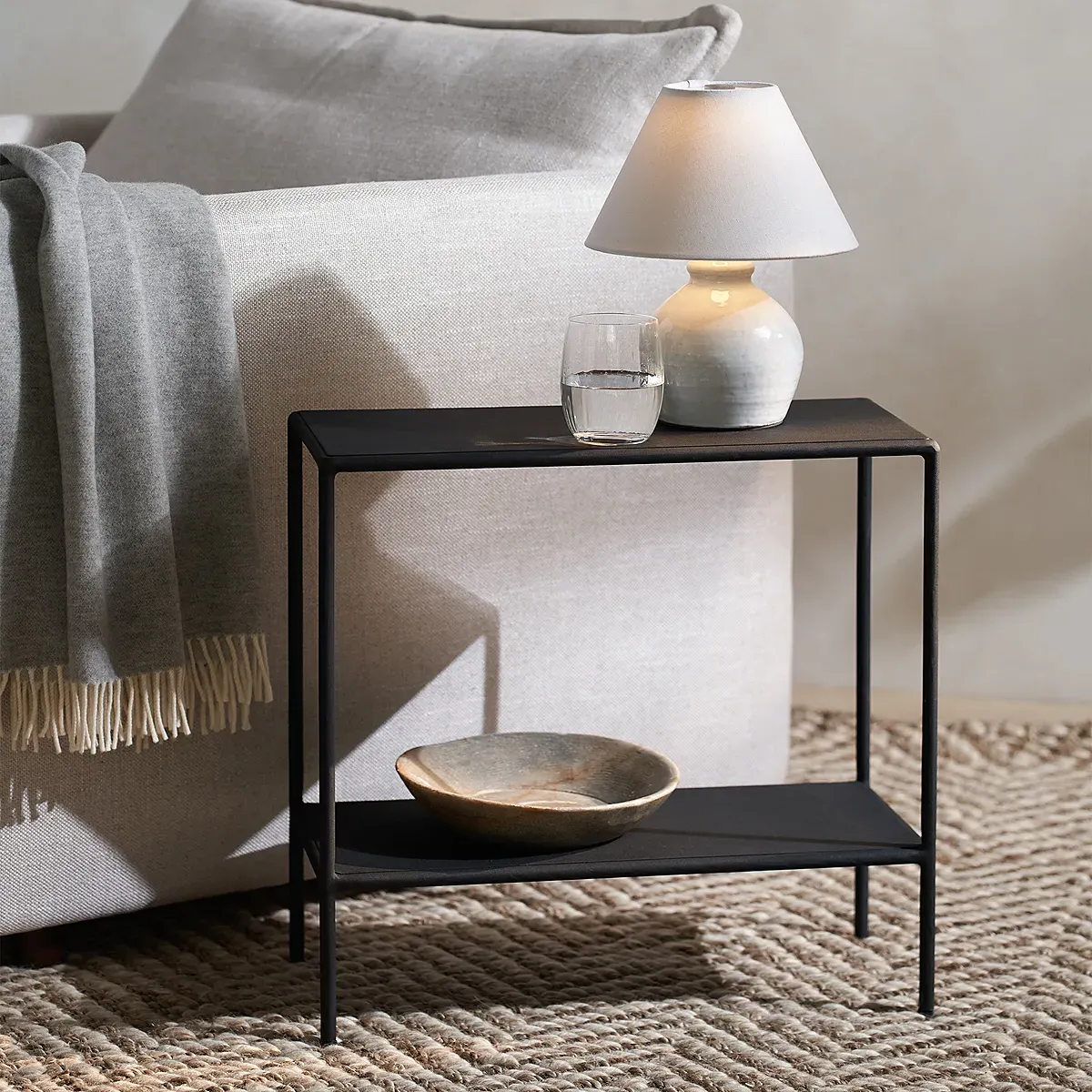 Marton Sofa Side Table - Black, Iron product