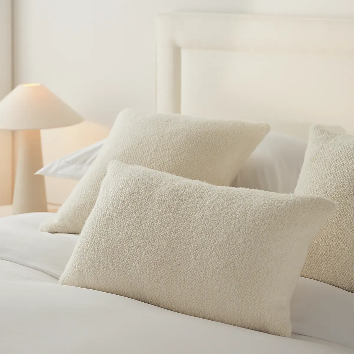 Milo Cushion - Ivory, Bouclé Wool product