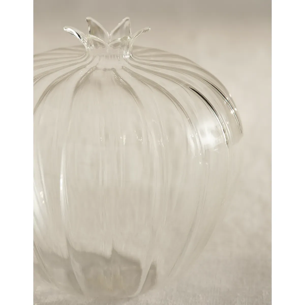 Optic Pomegranate Midi Vases Set of 2 - Clear, Borosilicate Glass alternate view