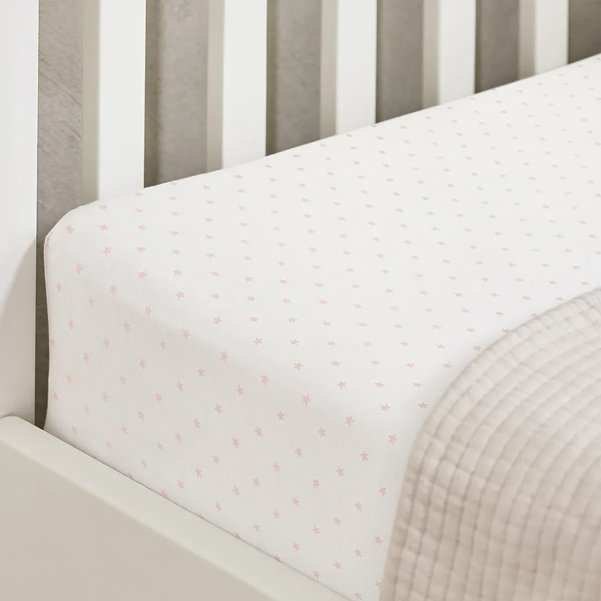 Organic Cotton Gingham Fitted Sheet - Dusty Pink product