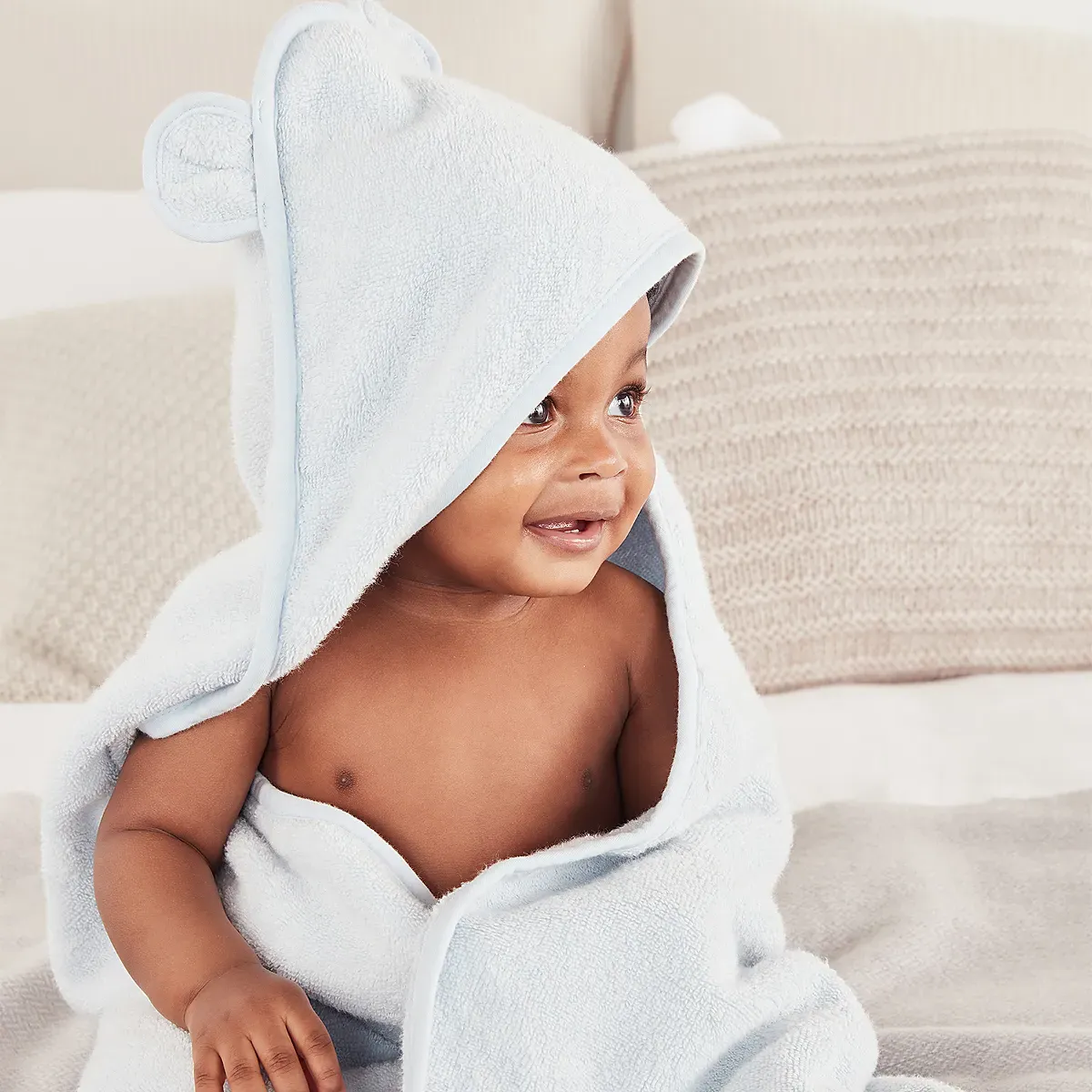 Organic Hydrocotton Hooded Baby Towel - Blue product