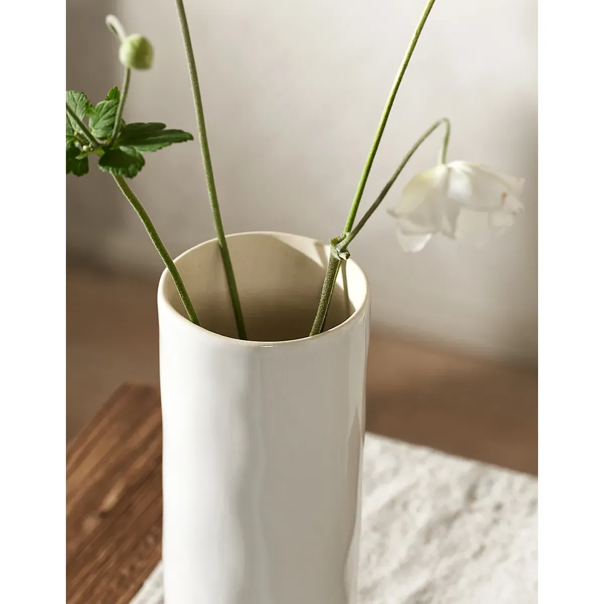 Parham Cylinder Ceramic Vase - White alternate view