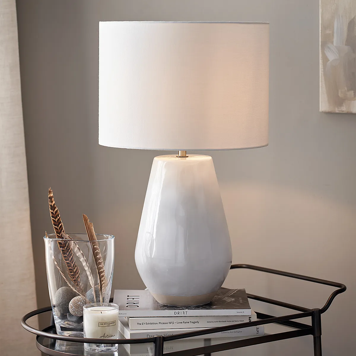 Parham Table Lamp - White, Clay product