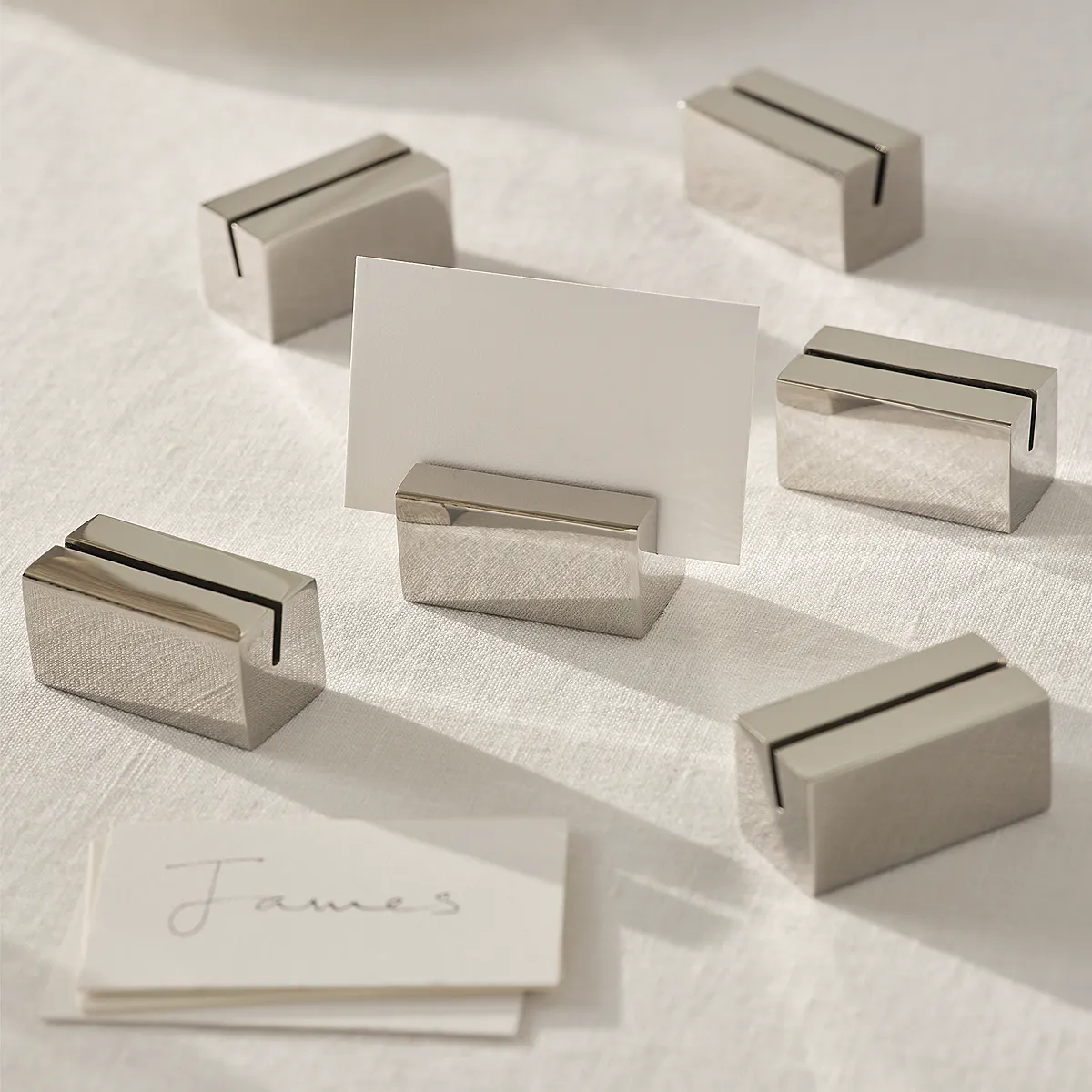 Polished Steel Card Holders Set of 6 - Silver product