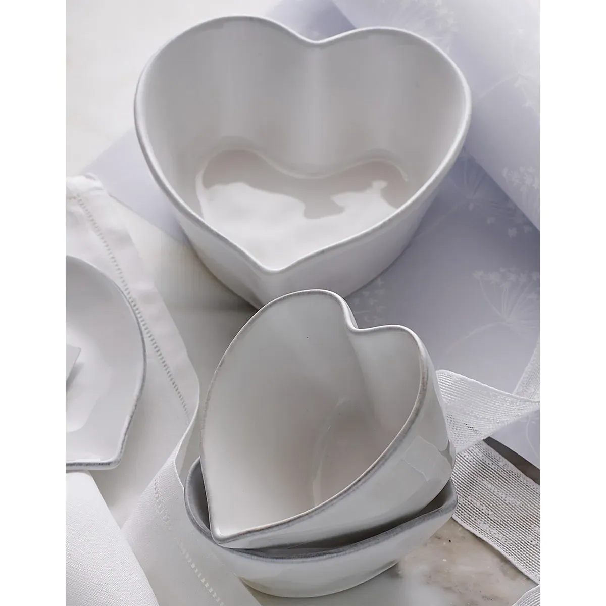 Porto Heart Ramekin - White, Stoneware alternate view