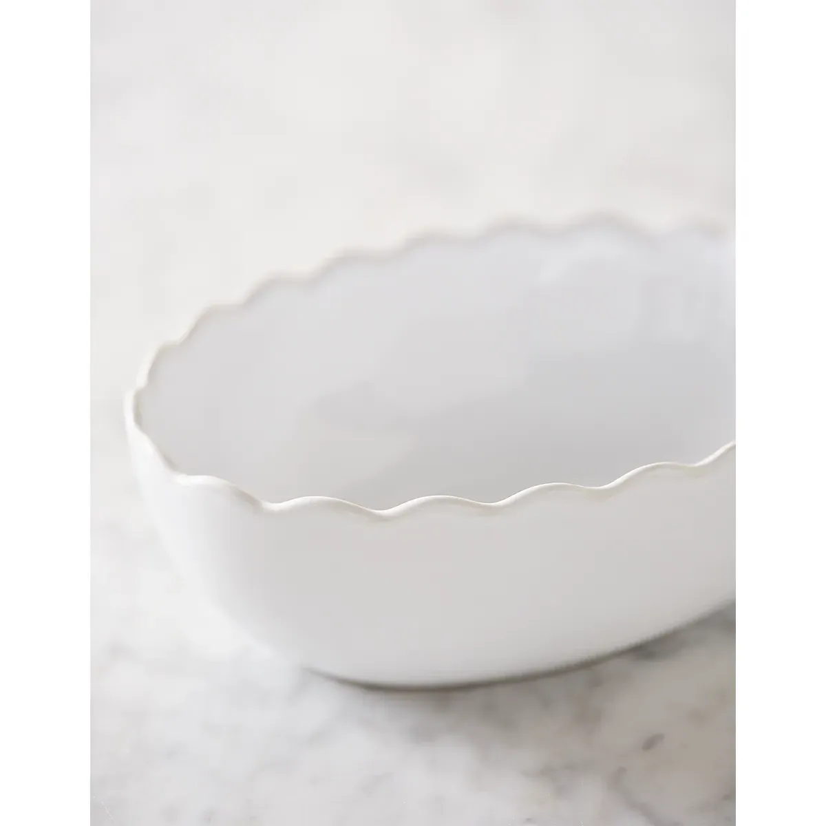 Portobello Ruffle Small Oven Dish - White alternate view