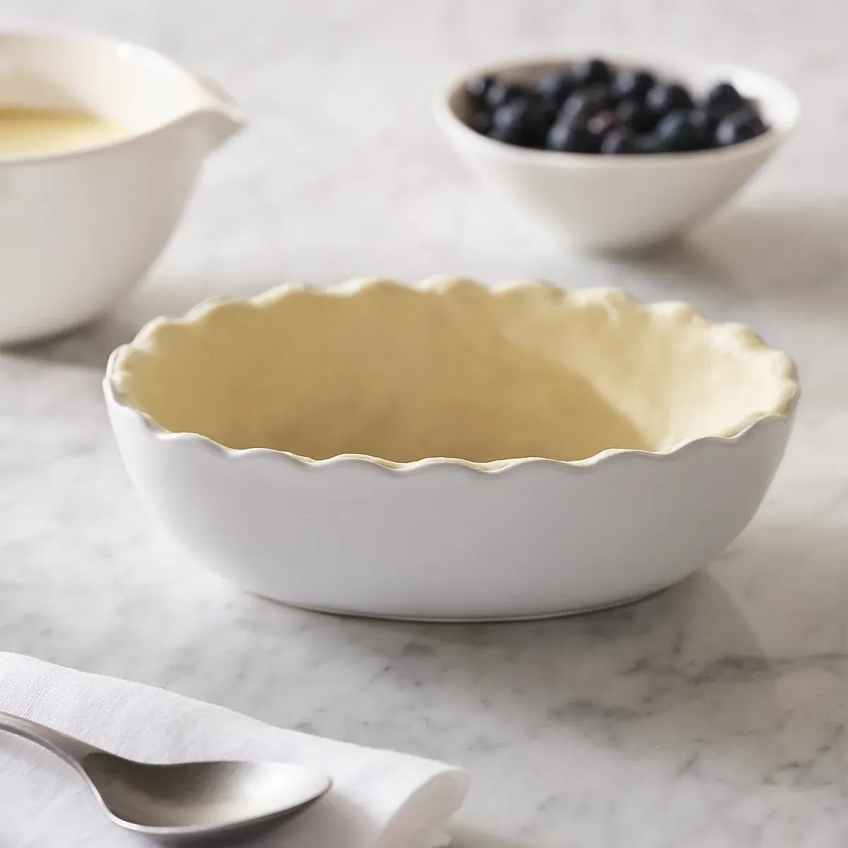 Portobello Ruffle Small Oven Dish - White product