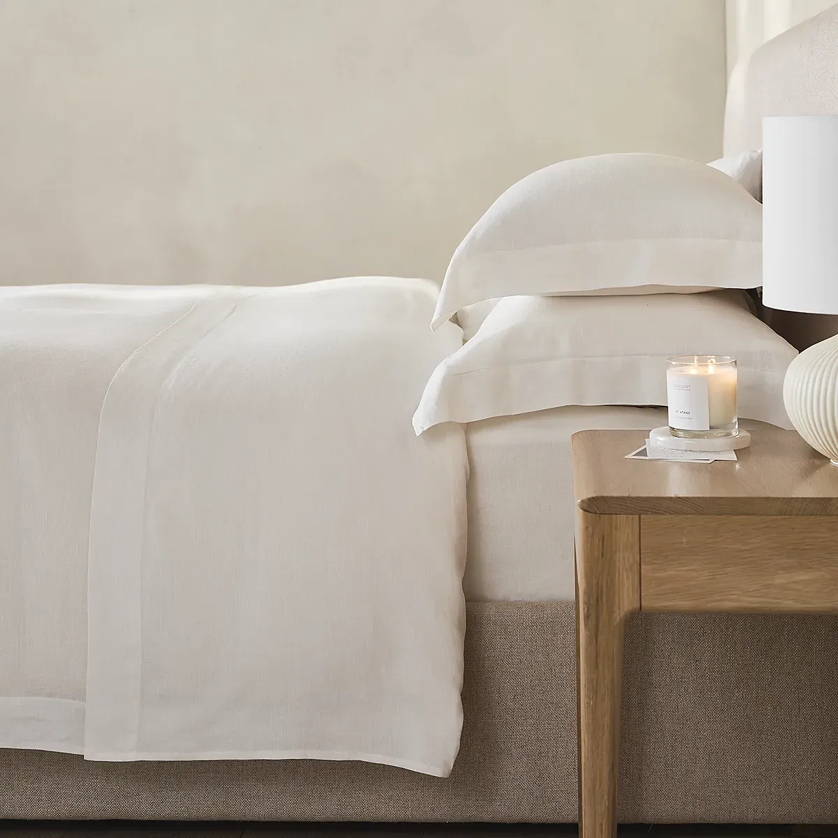 Pure Linen Flat Sheet - White product