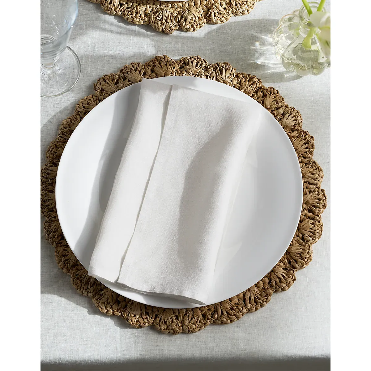 Pure Linen Napkins Set of 4 - White alternate view