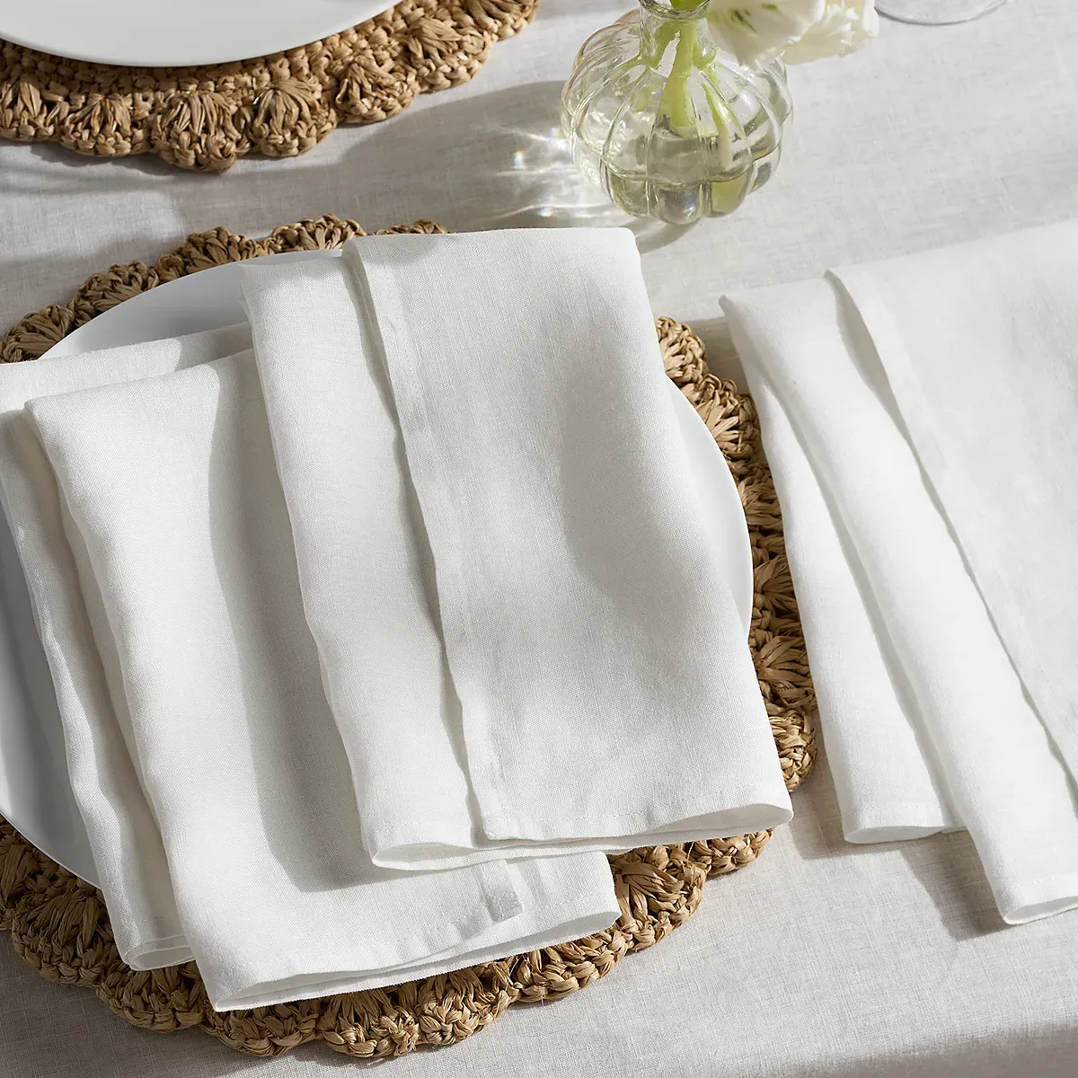 Pure Linen Napkins Set of 4 - White product