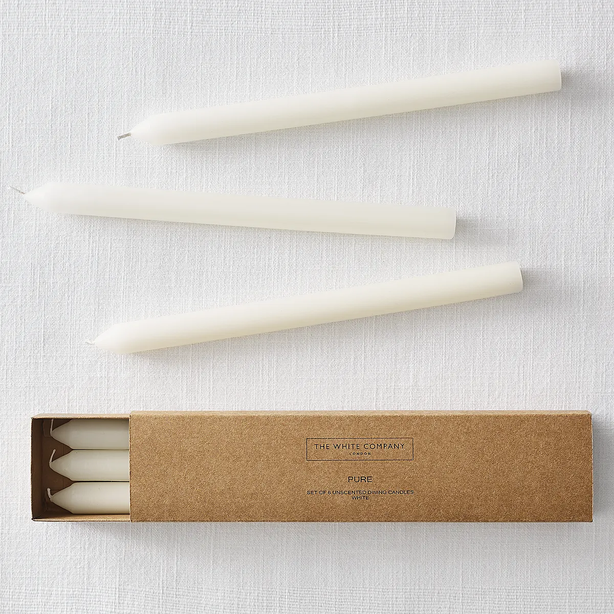 Pure Unscented Dinner Candles Set of 6 - Mineral Wax product