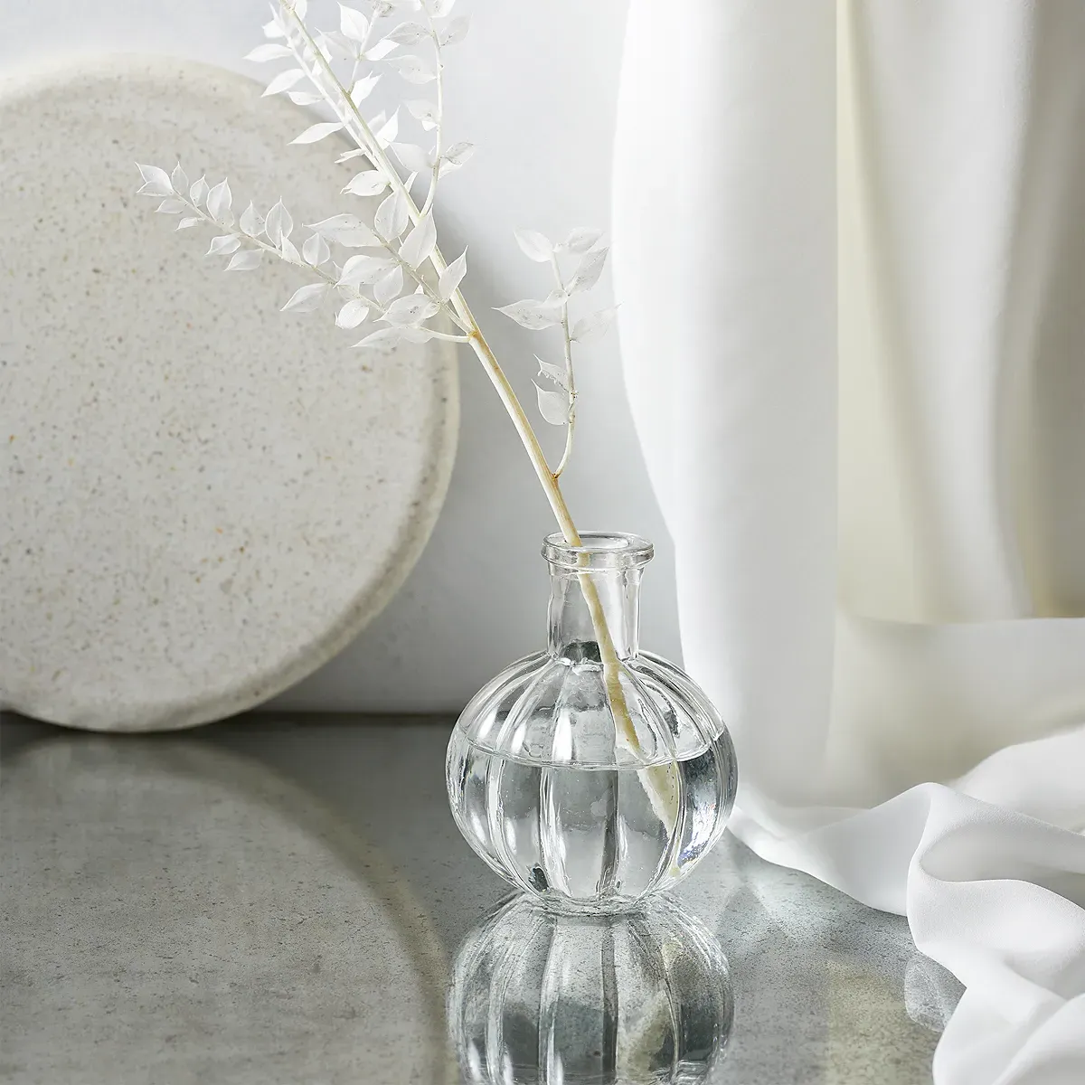 Ribbed Bud Vase - Clear, Soda-Lime Glass product
