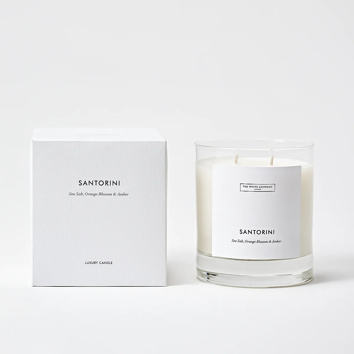 Santorini 2-Wick Candle - White product