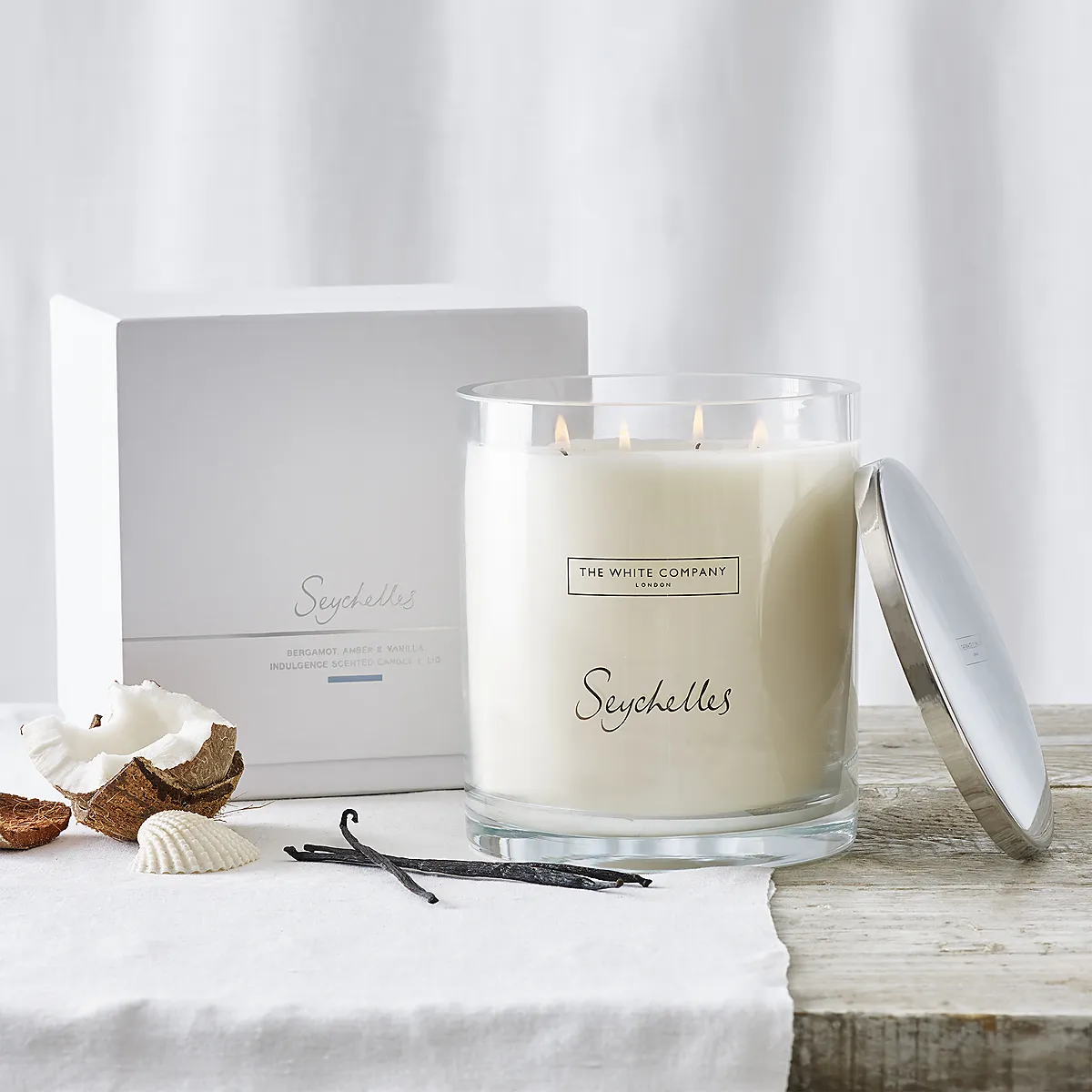Seychelles Indulgence Four-Wick Candle - Glass, Stainless Steel product