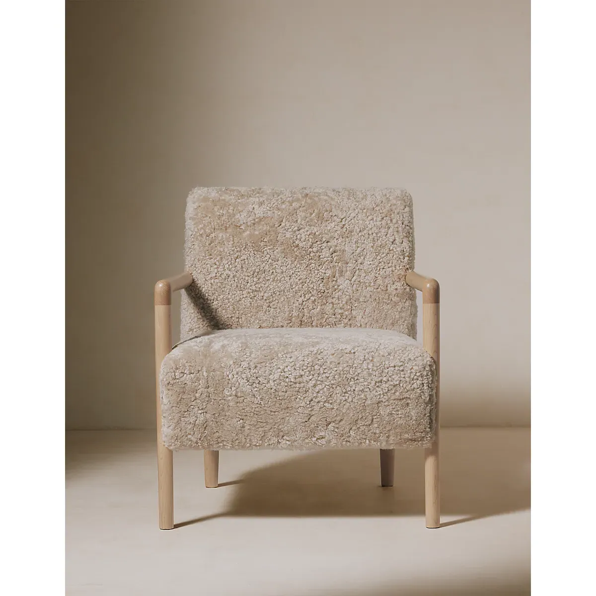 Sheepskin Chair and Footstool Set - Oatmeal alternate view