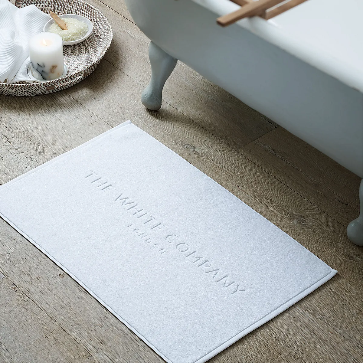 Signature Bath Mat - White, Cotton product