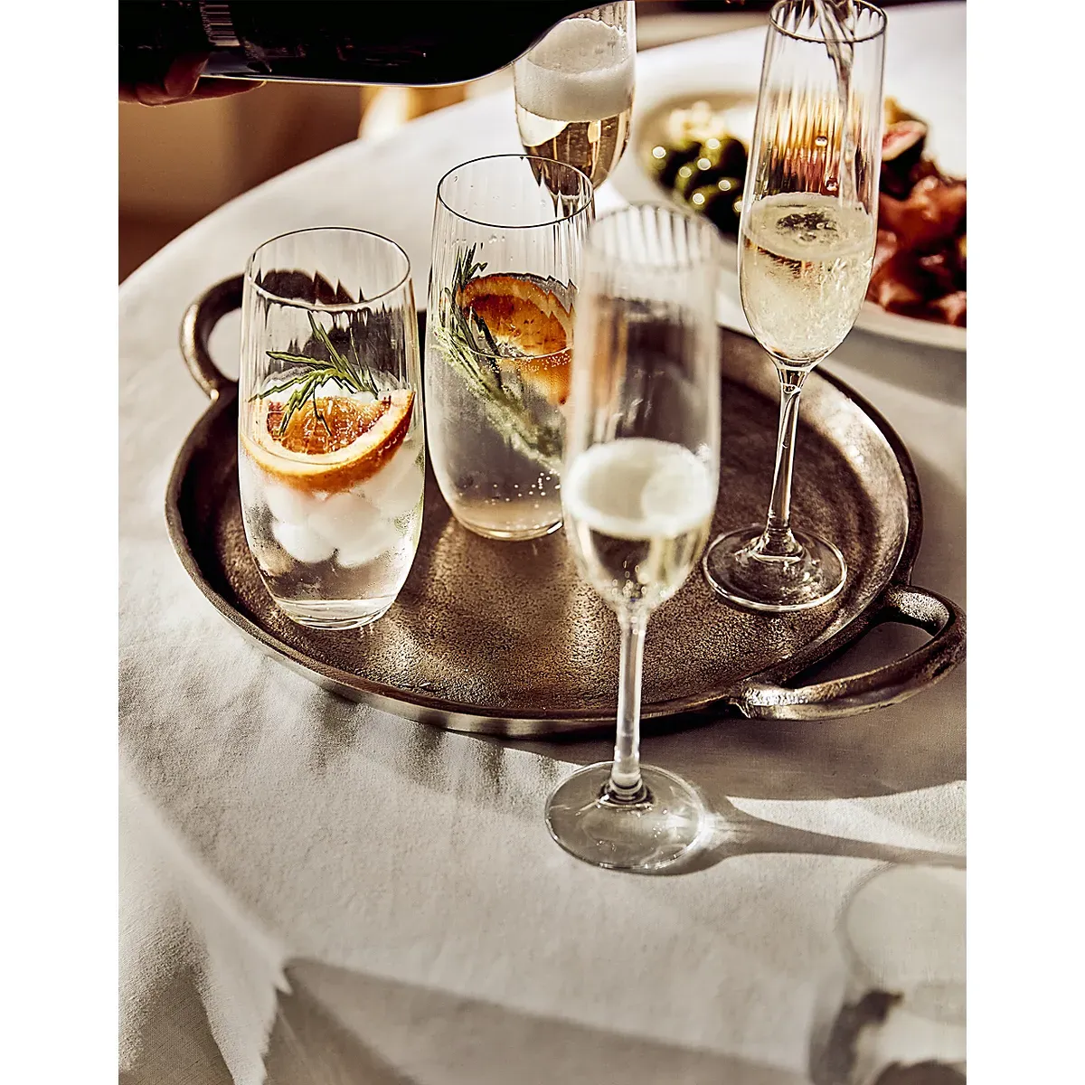 Skye Optic Champagne Flutes Set of 4 - Clear, Crystal Glass alternate view