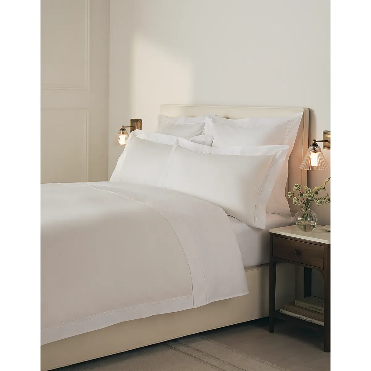 Symons Percale Oxford Pillowcase - White, Egyptian Cotton alternate view