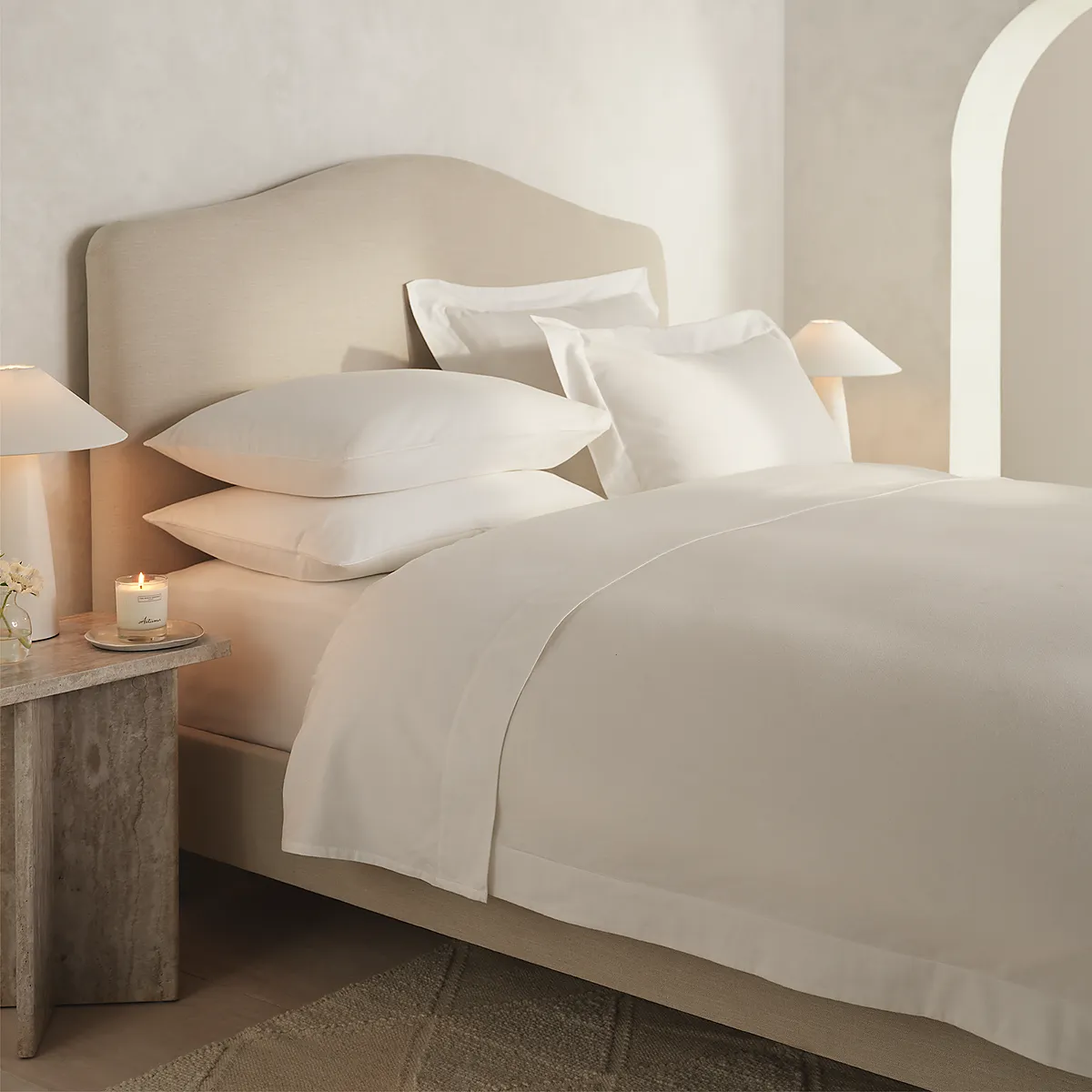 Velvet Touch Brushed Cotton Duvet Cover - White product