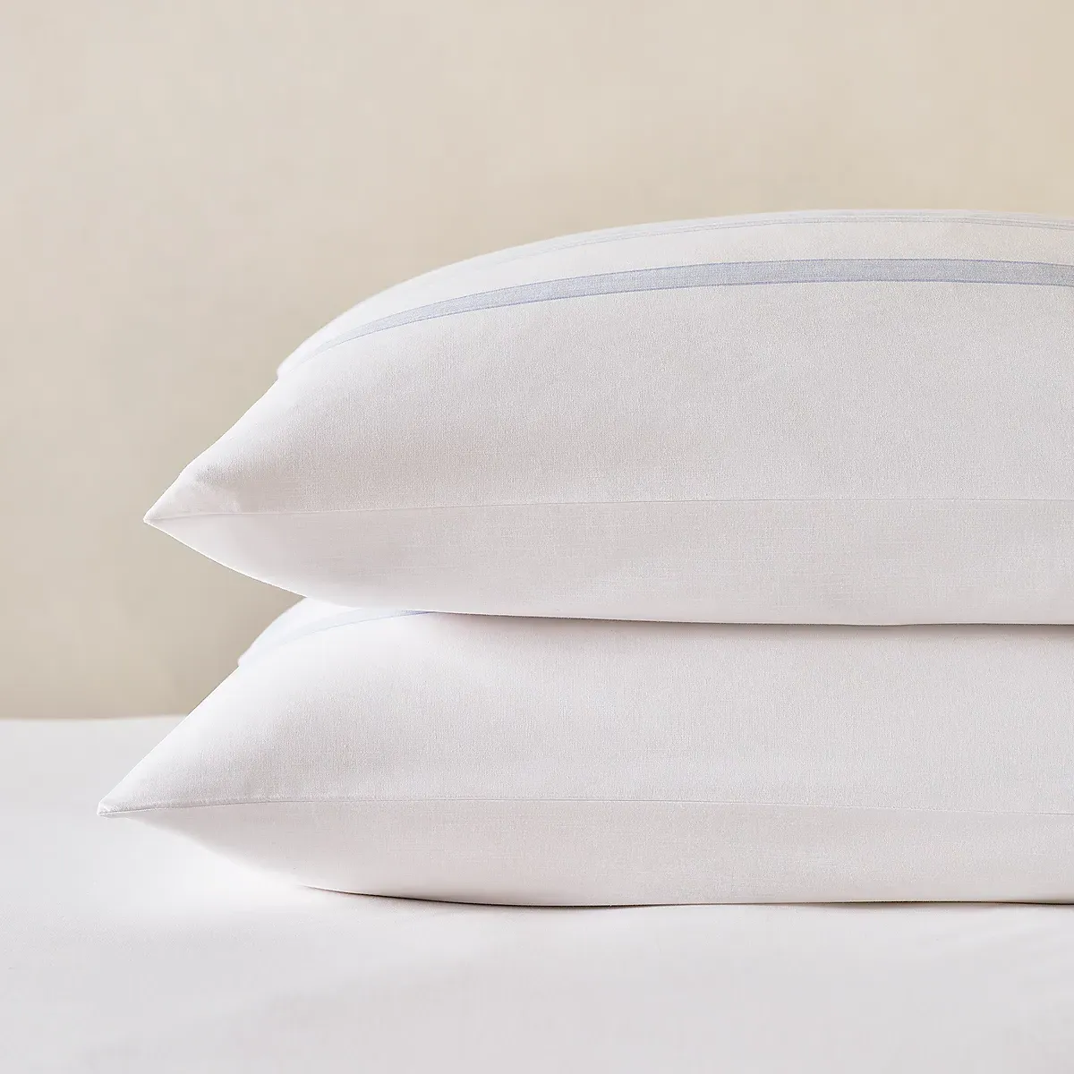 Whitby Stripe Single Pillowcase - Blue Stripe, Cotton product
