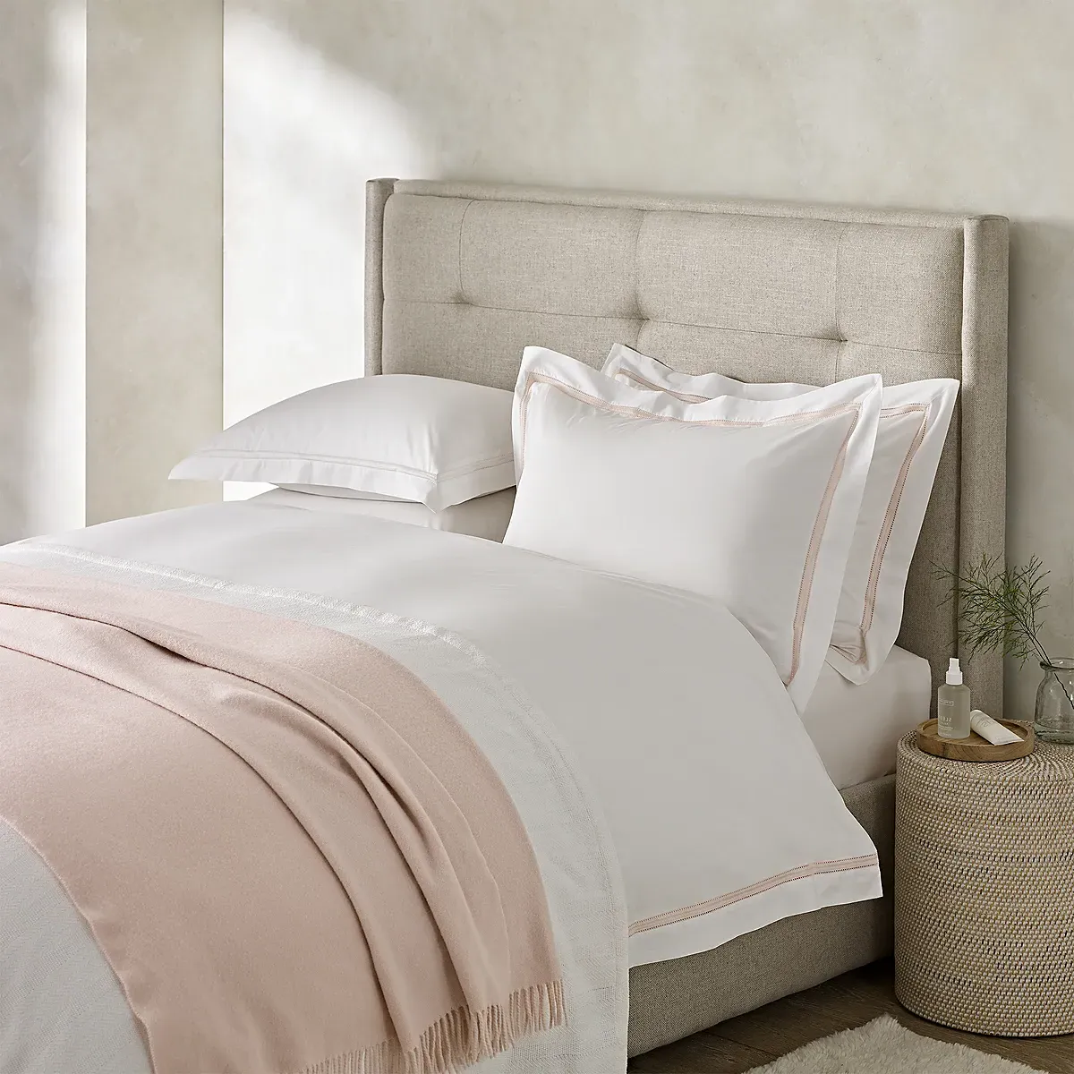 Wool Cashmere Throw - Soft Blush product