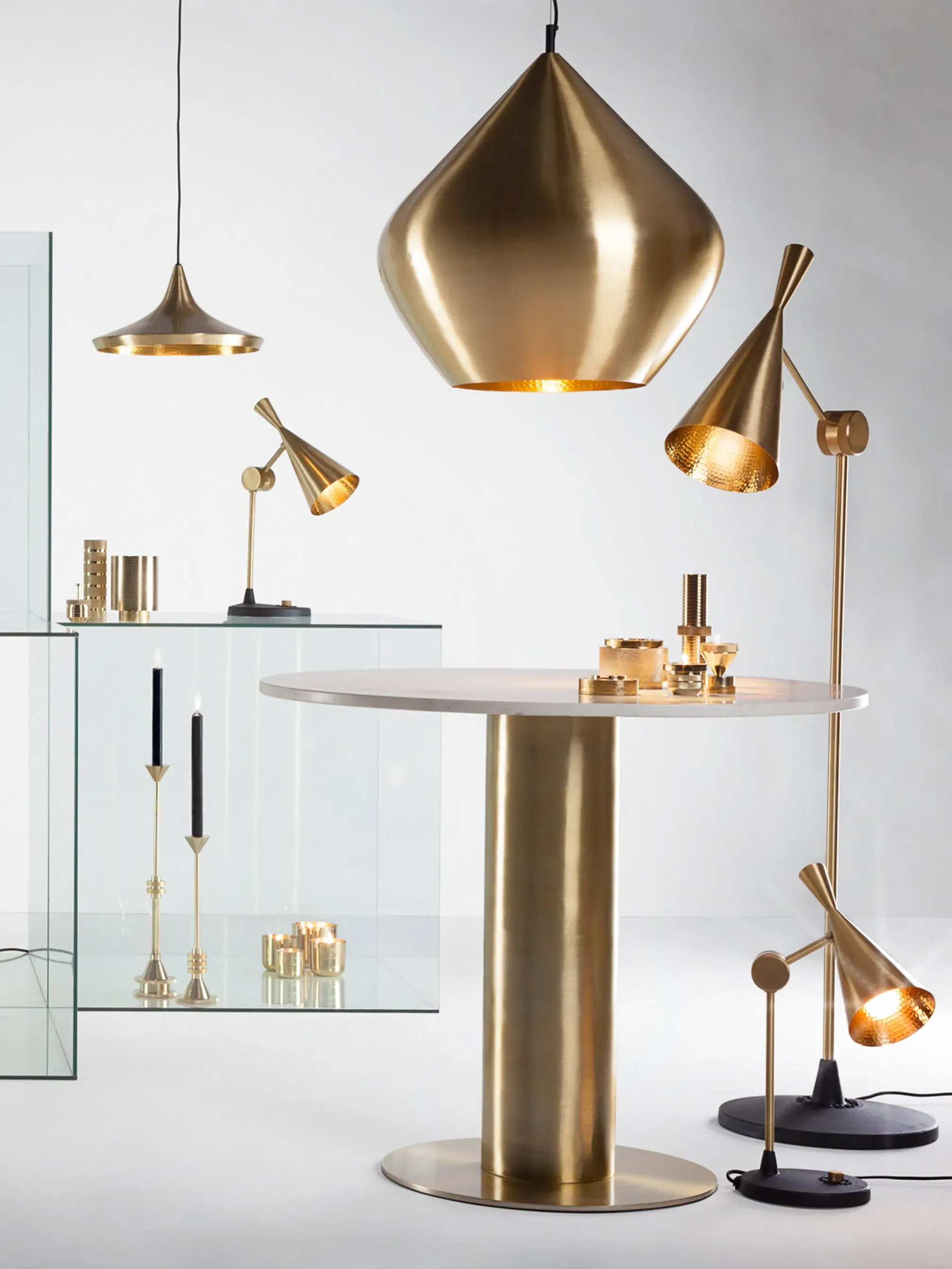 Beat Table Light - Gold, Hammered Metal product